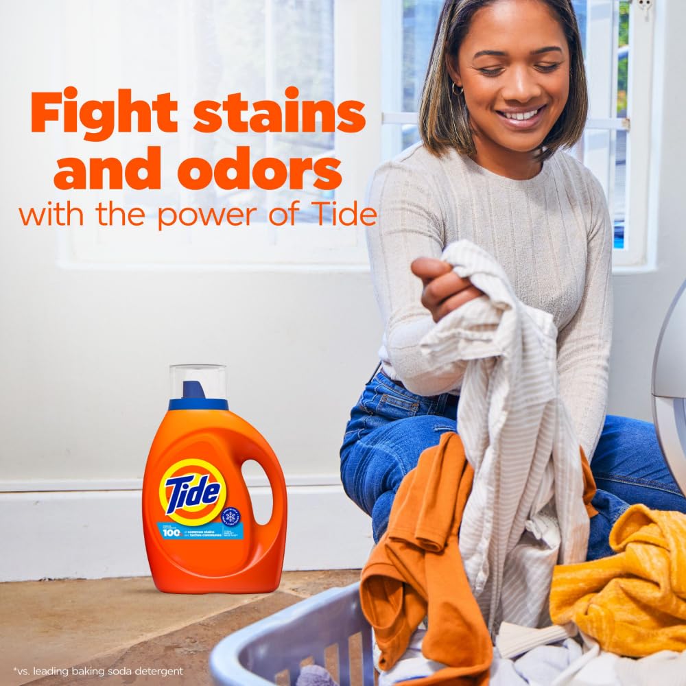 Tide Liquid Laundry Detergent, Clean Breeze Scent, 80 fl oz, 64 Loads, Boosted Clean Even in Cold Water with Concentrated Washing Soap
