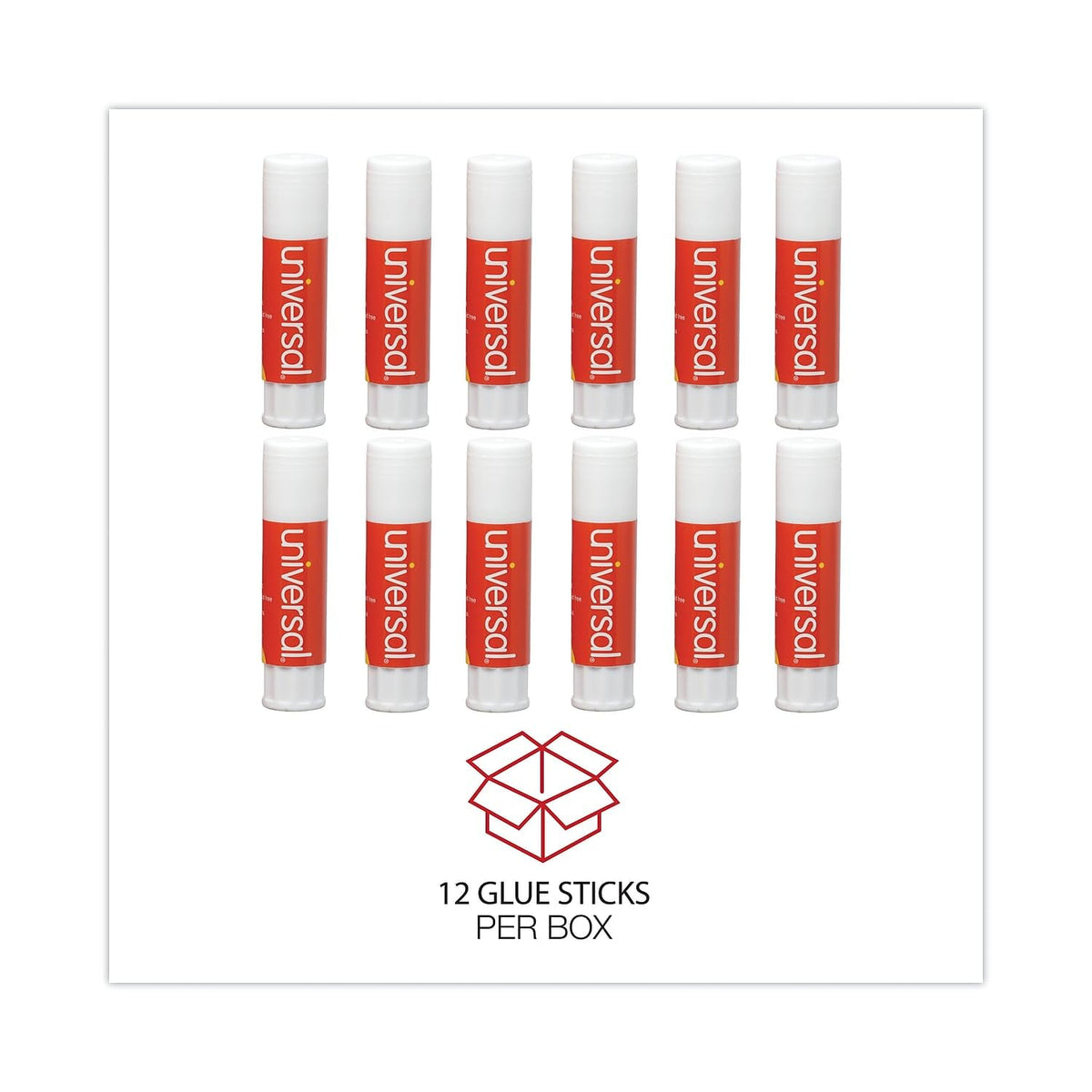Universal UNV75748 0.28 oz. Glue Sticks - Clear Dry (12/Pack)