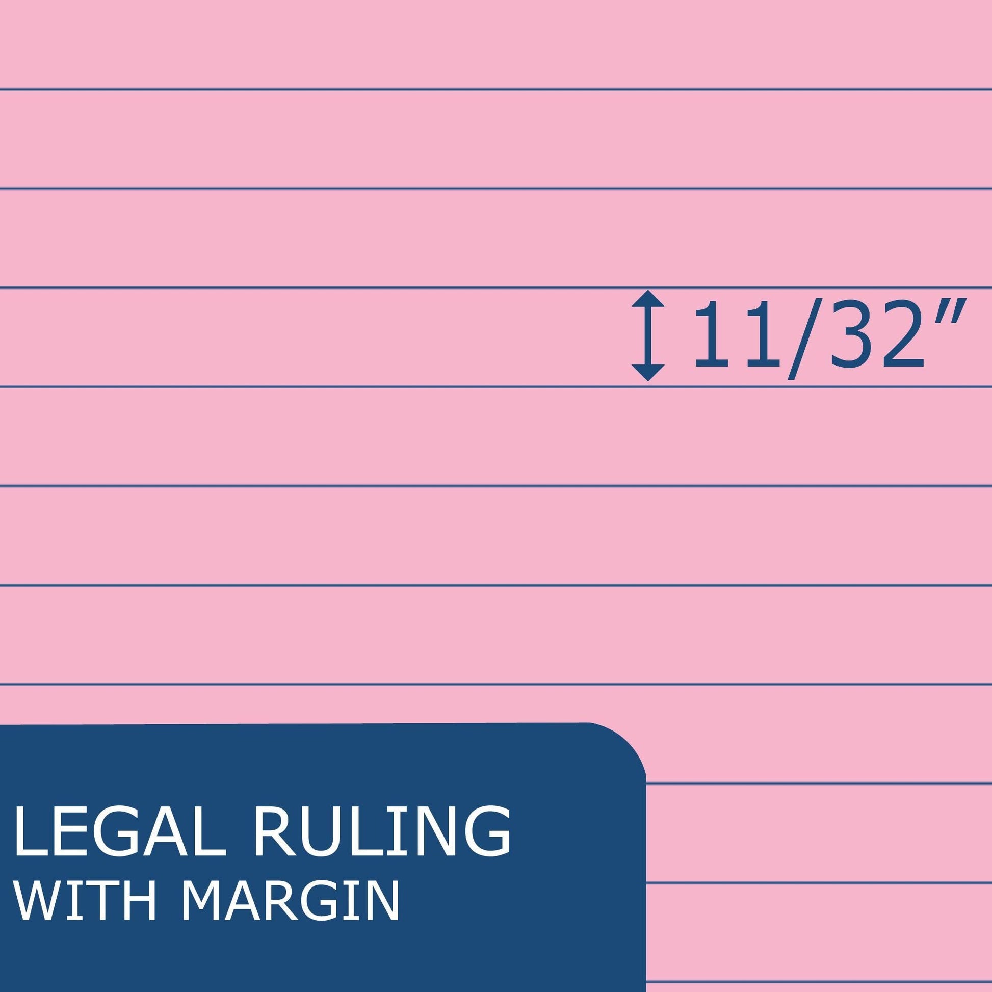 ROARING SPRING Enviroshades Recycled Legal Pads, 50 Sheets, 8.5" x 11.75", Pink, Pack of 3