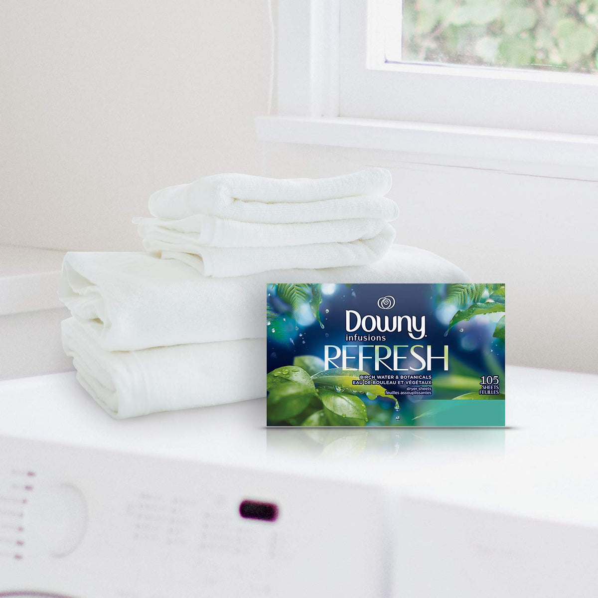 Downy Infusions Fabric Softener Sheets, Botanical Mist, 105 Count