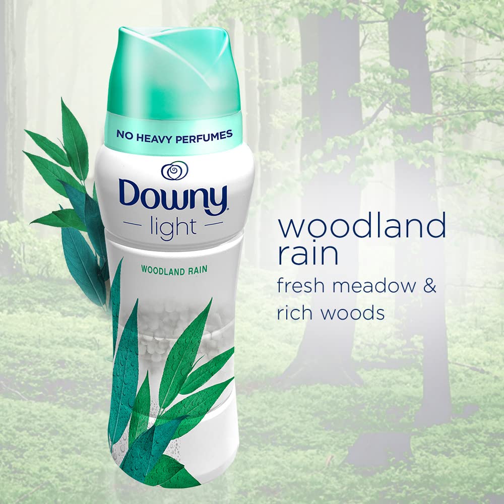 b'Downy Light Laundry Scent Booster Beads Woodland Rain - 420 Grams (No Heavy Perfumes)'