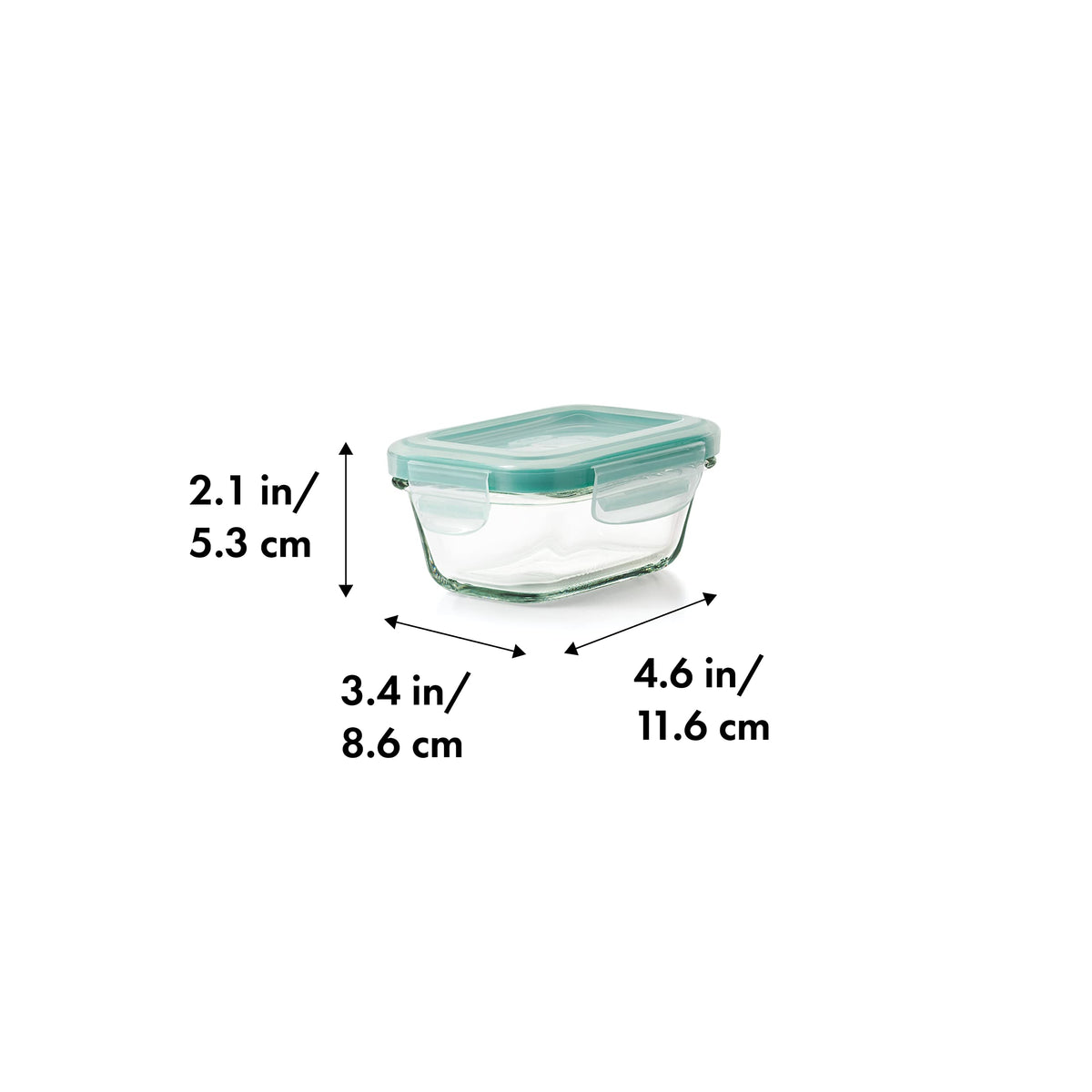 OXO Good Grips 4 Ounce Smart Seal Glass Rectangle Food Storage Container