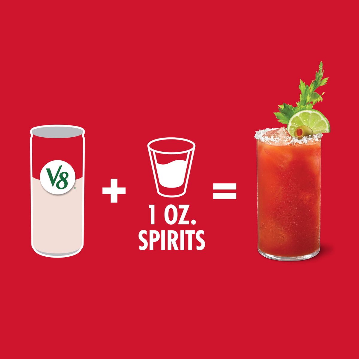 V8 Bloody Mary Mix, 8 fl oz Can (4 Cases of 6 Cans)