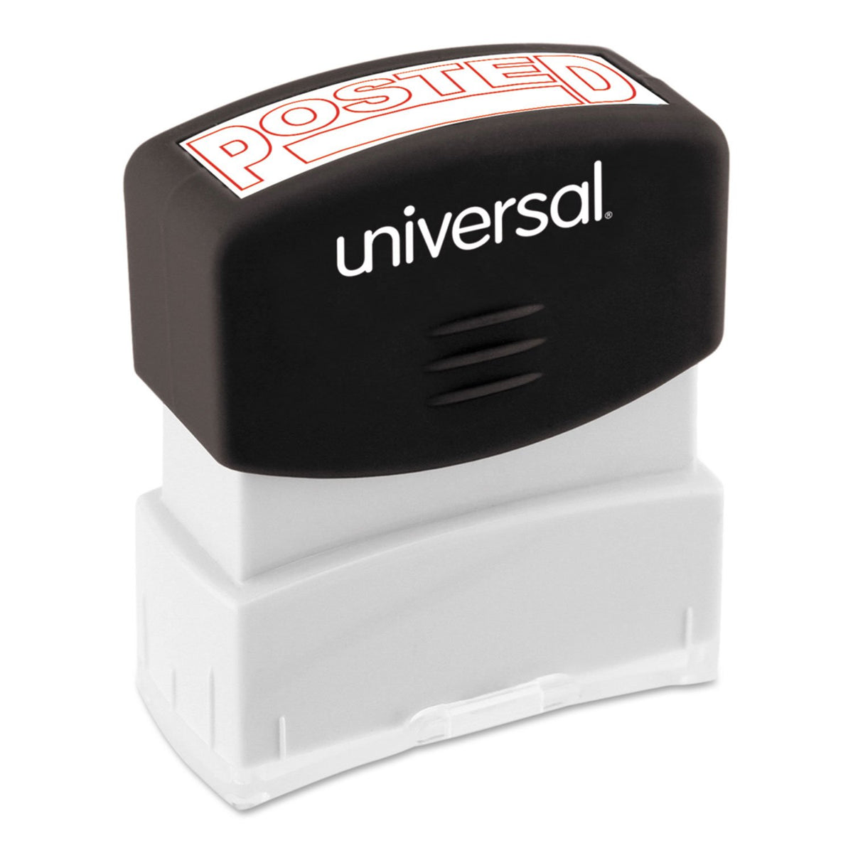 Universal UNV10065 POSTED Pre-Inked One-Color Message Stamp - Red