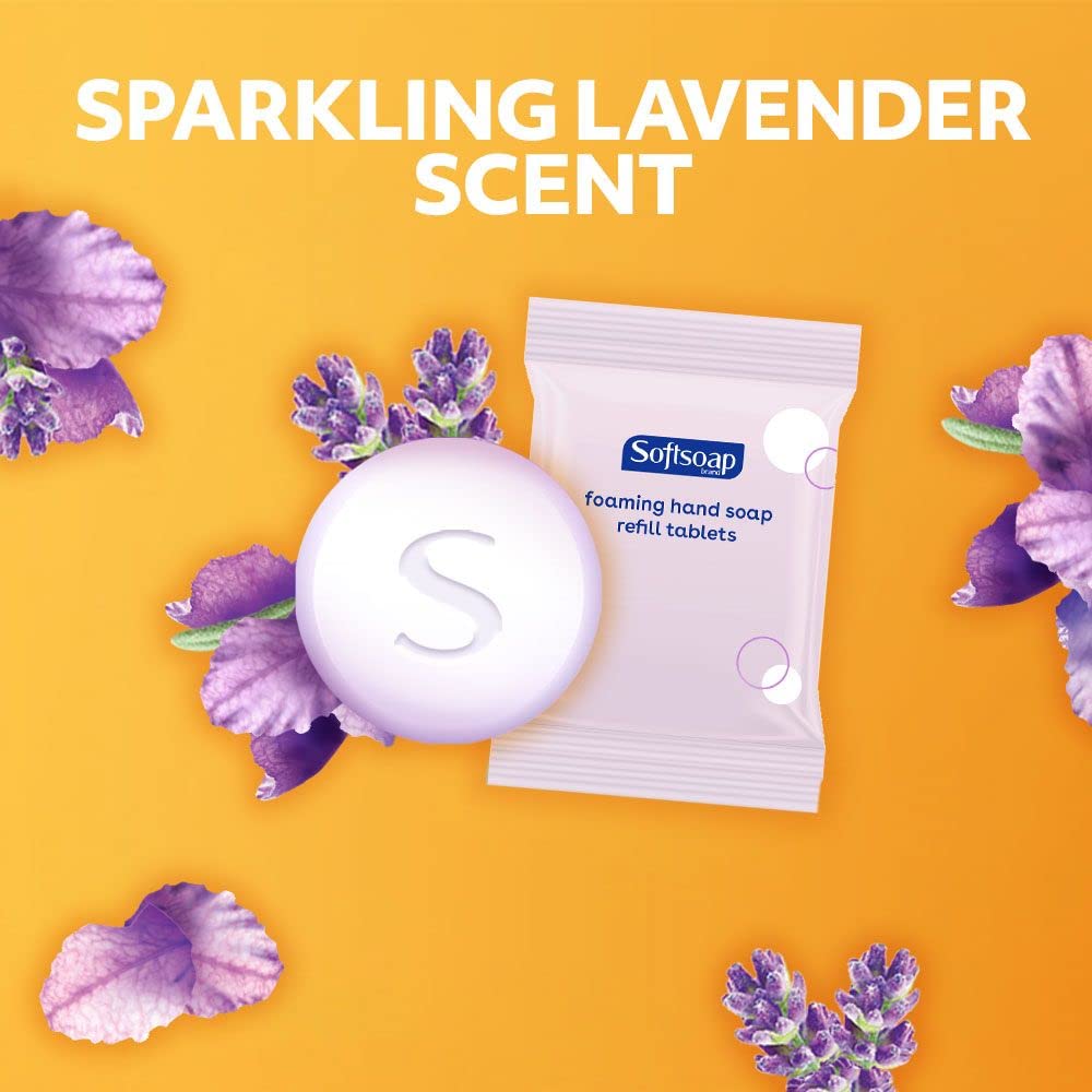 Softsoap Hand Soap Tablets Sparkling Lavender, Starter Kit with Pump and 2 Tabs