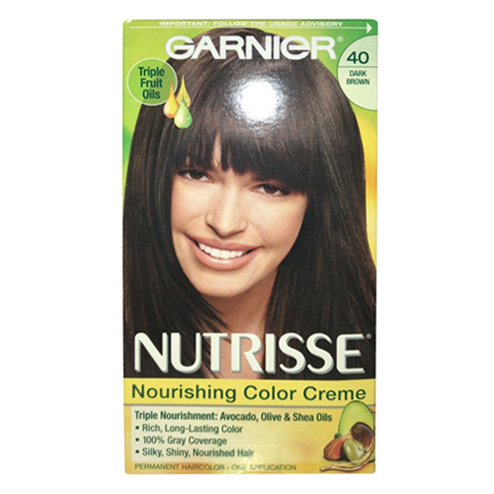 Garnier Nutrisse Haircolor Creme, Dark Brown [40] 1 ea
