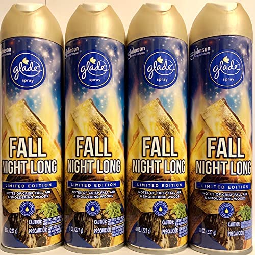 Air Freshener Spray - Fall Night Long - Holiday Collection 2020 - Net Wt. 8 OZ (227 g) Per Can - Pack of 4 Cans