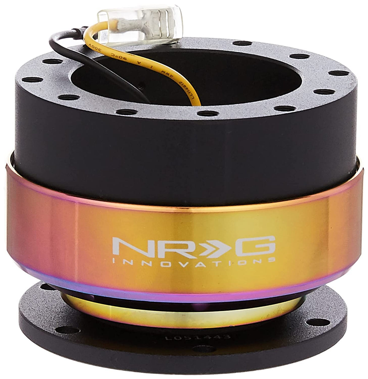 NRG Innovations Steering Wheel Quick Release Kit, Black Body, Neo Chrome Ring, 6x70mm & 6x74mm Bolt Pattern, NRG-SRK-200BK-MC