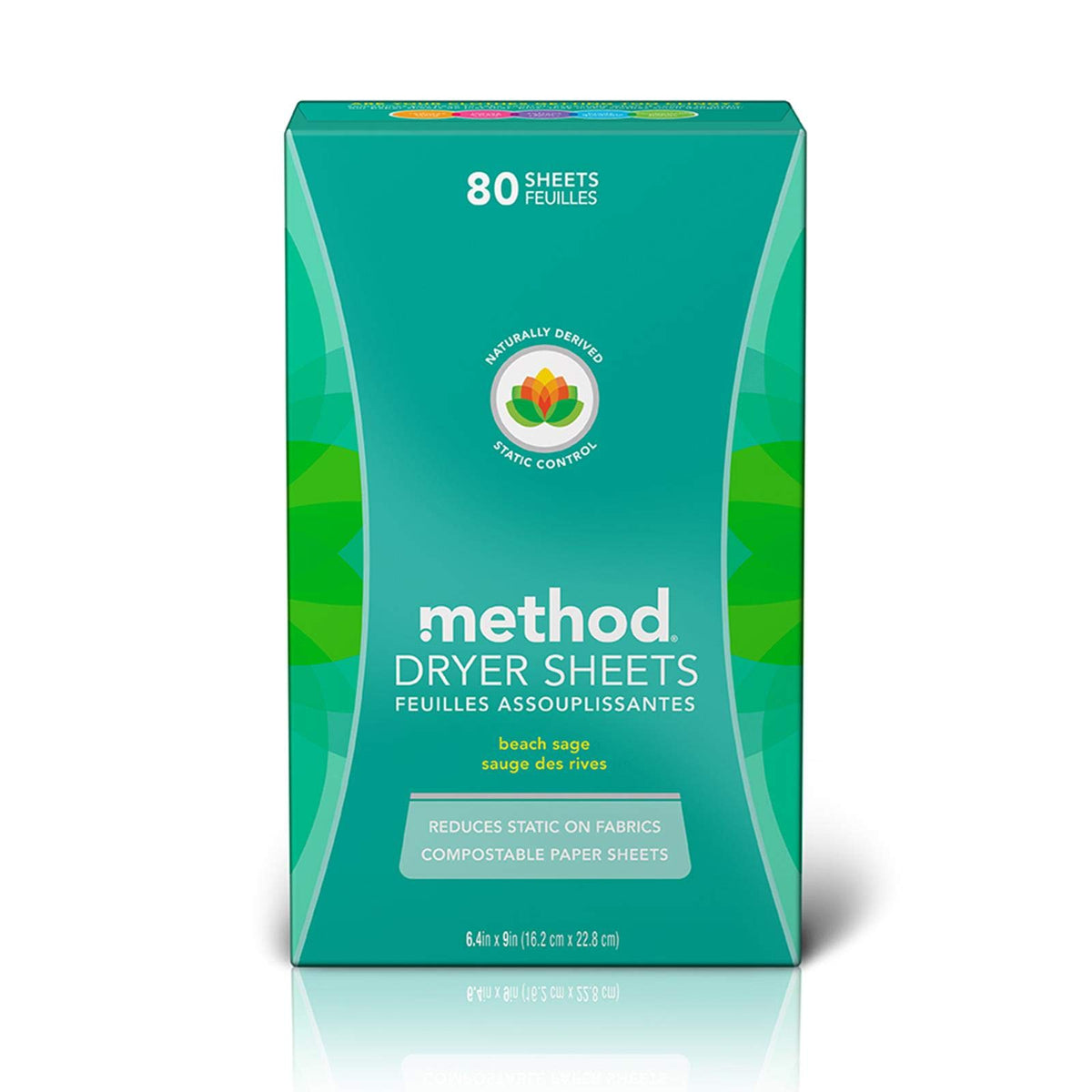 Method Dryer Sheets, Beach Sage, 80 Count