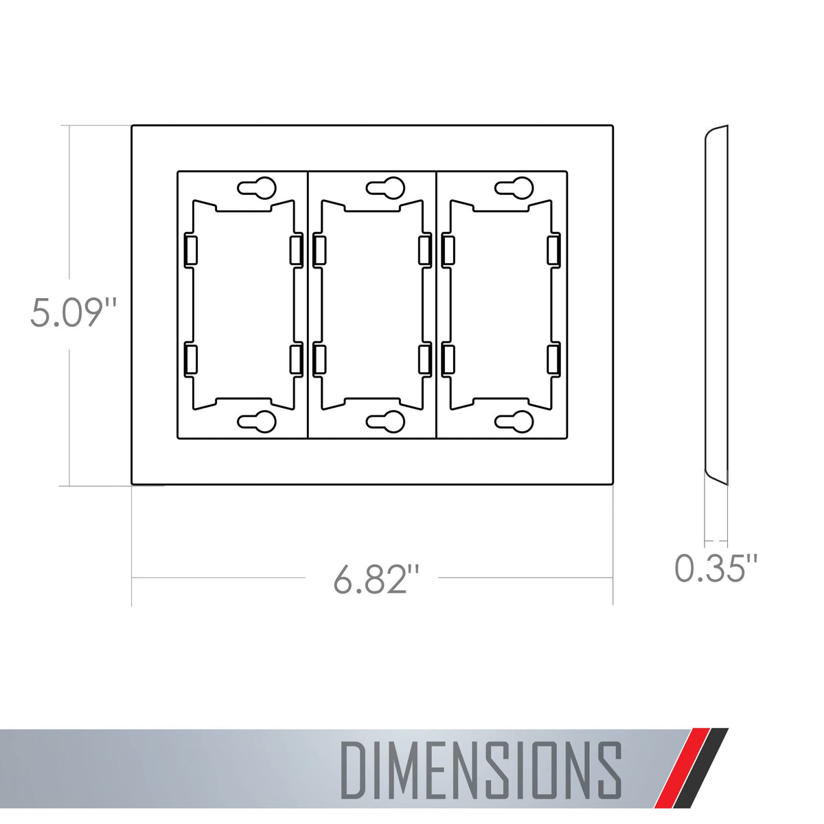 TayMac A3000W Allure Nonmetallic Wallplate Frame with Gang, White