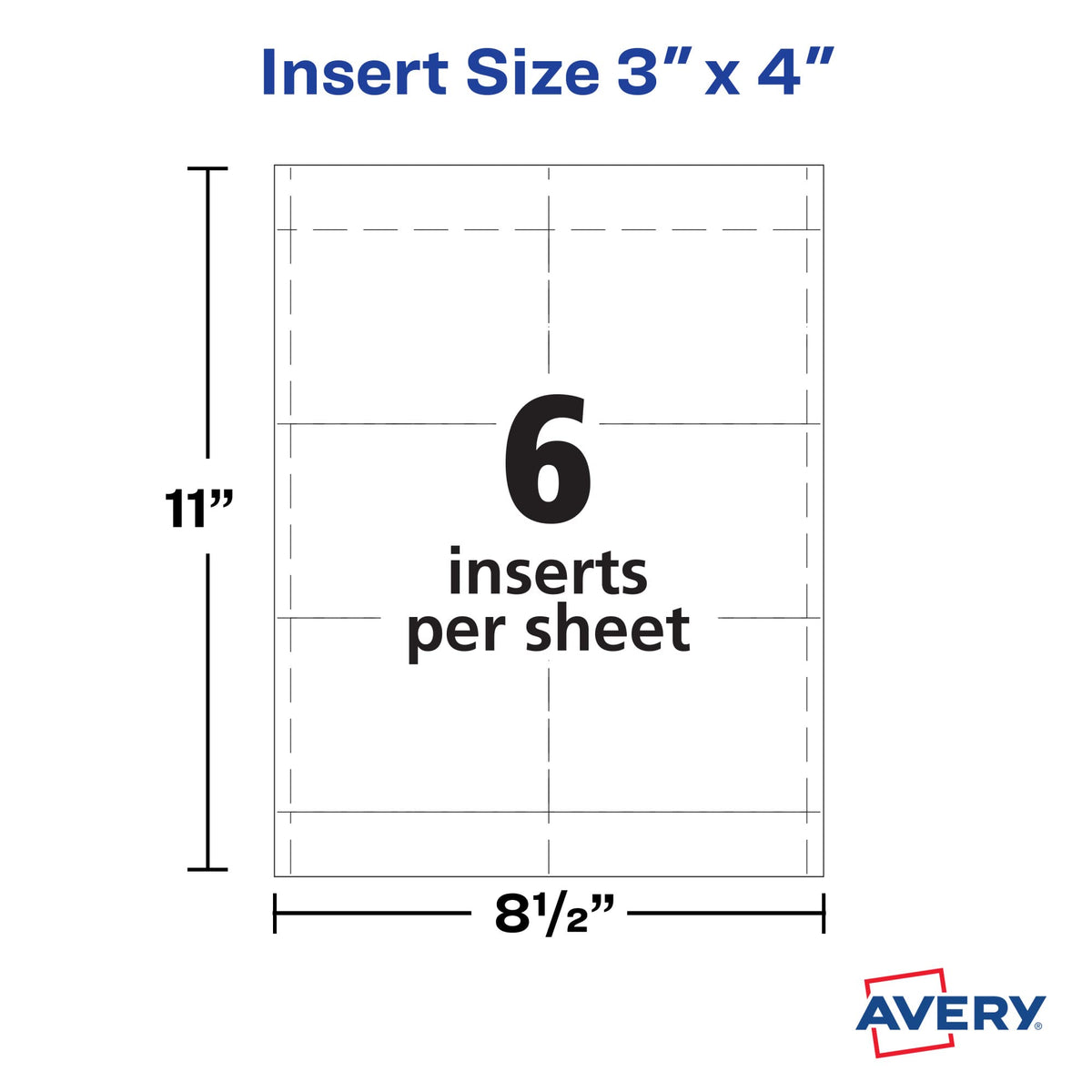 Avery Customizable Name Badge Inserts, 3" x 4", White, 300 Printable Name Tag Inserts (5392)