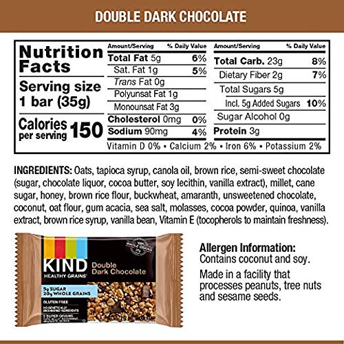KIND Healthy Grains Bars, Double Dark Chocolate, 40 Count