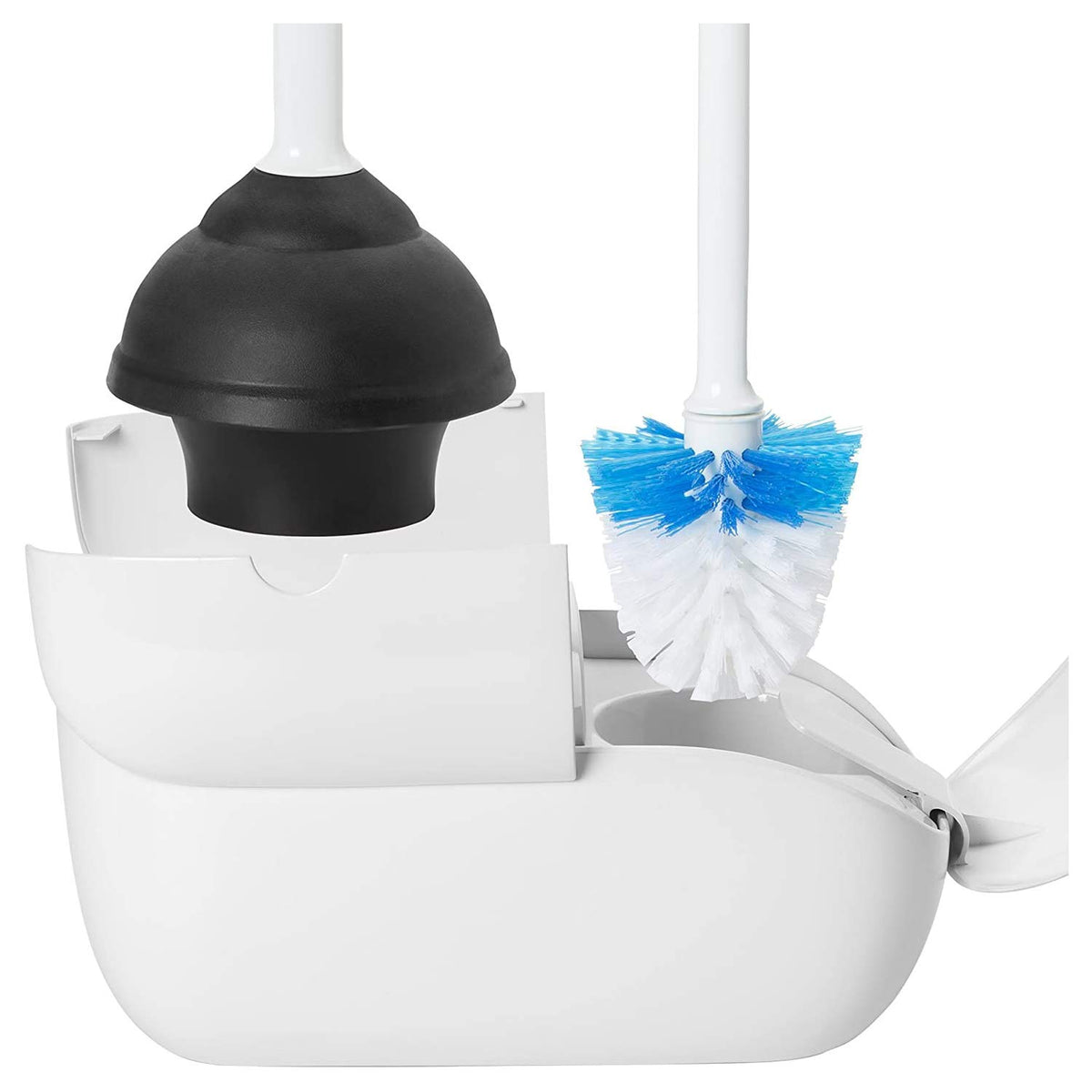OXO Good Grips Set Toilet Brush & Plunger Combo, Natural rubber, White