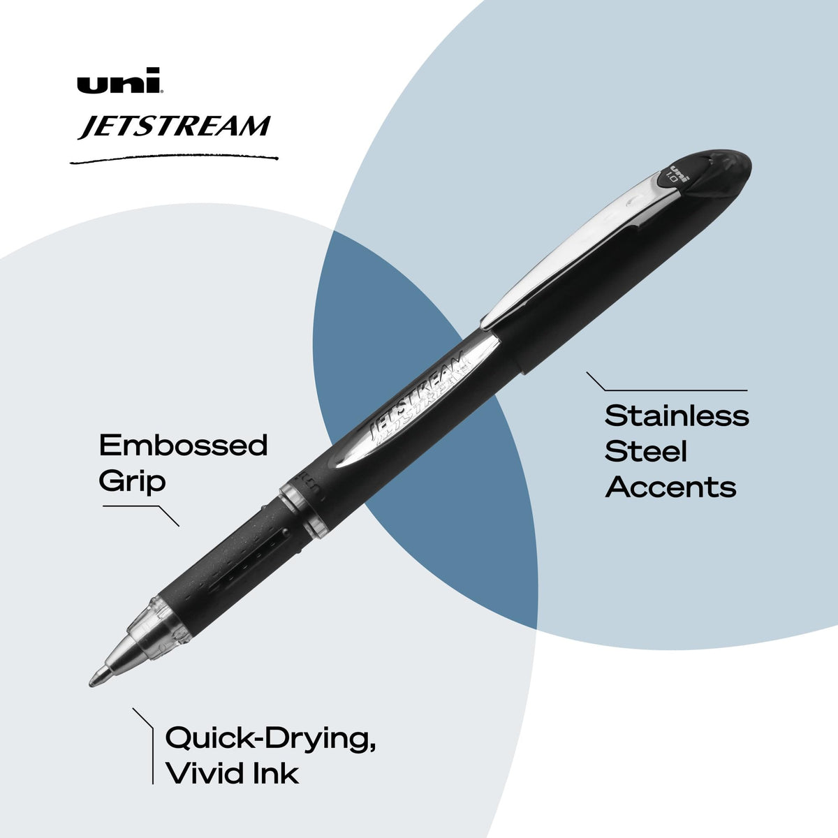 uniball Jetstream Ballpoint Pens, Medium Point (1.0mm), Black, 4 Pack