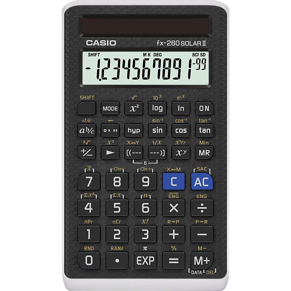 Casio fx-260SOLARII 1-Line Scientific Calculator, Black