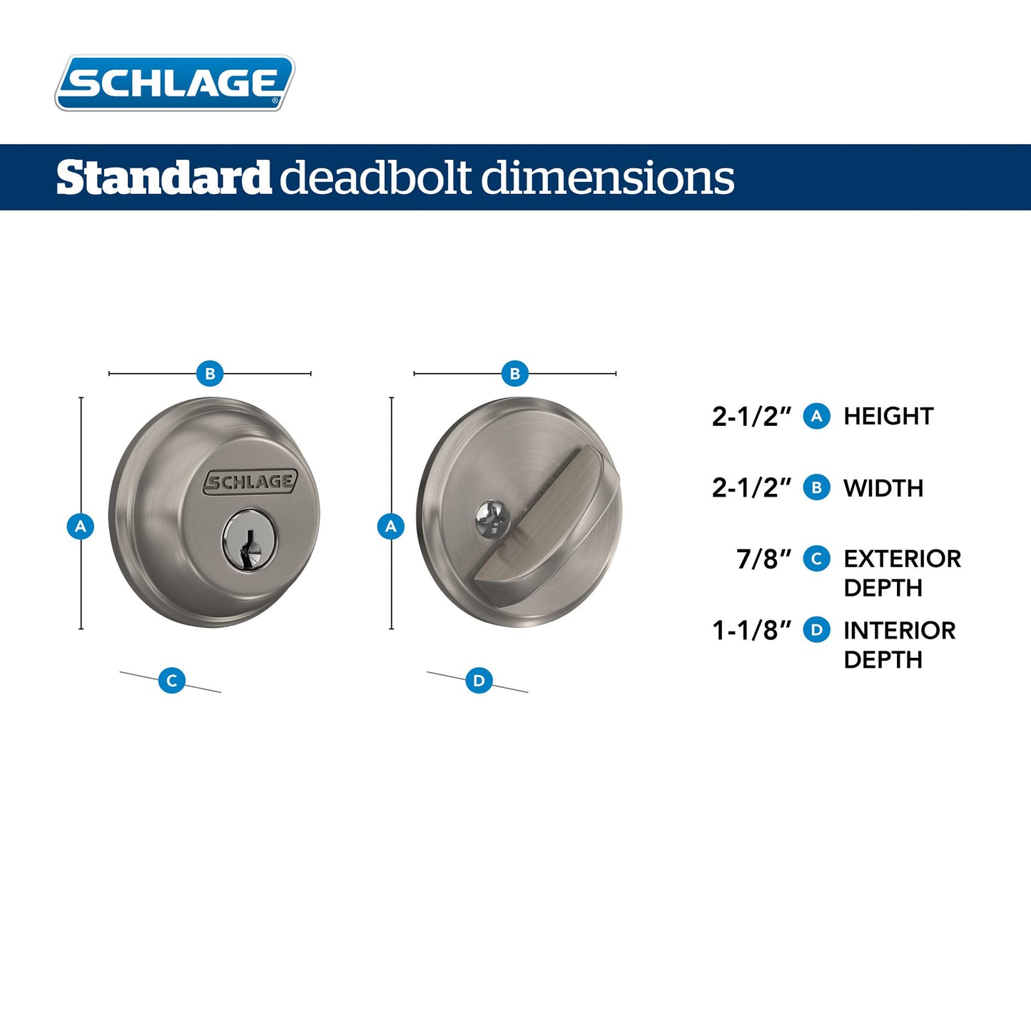 Schlage B60 N 716 Deadbolt, Keyed 1 Side, Highest Residential Security, Aged Bronze