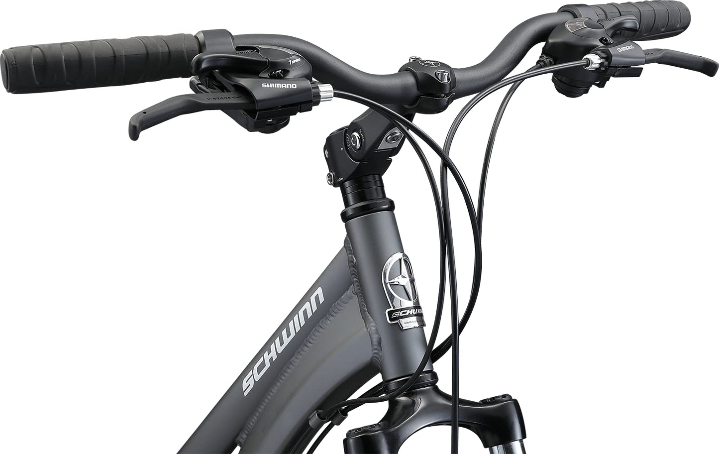 Schwinn Discover 2 Adult Hybrid Bike for Men and Women, 700c Wheels, 21-Speeds, 15-Inch Frame, Front and Rear Fenders, Rear Cargo Rack, Matte Grey