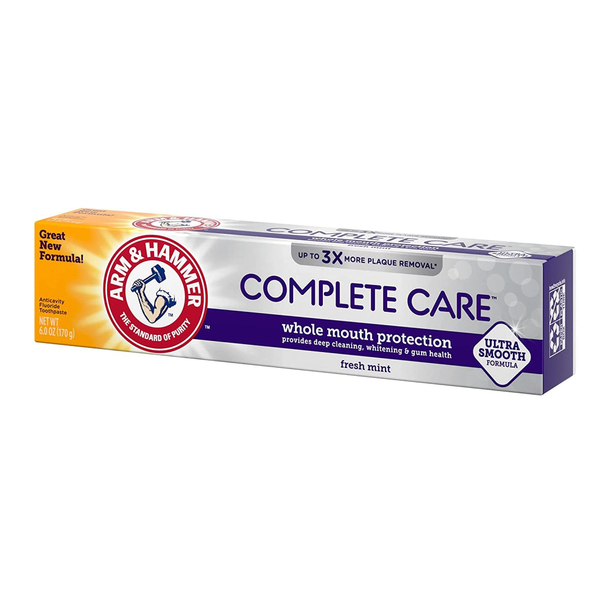 ARM & HAMMER Complete Care Fluoride Anticavity Toothpaste, Fresh Mint 6 oz (Pack of 12)