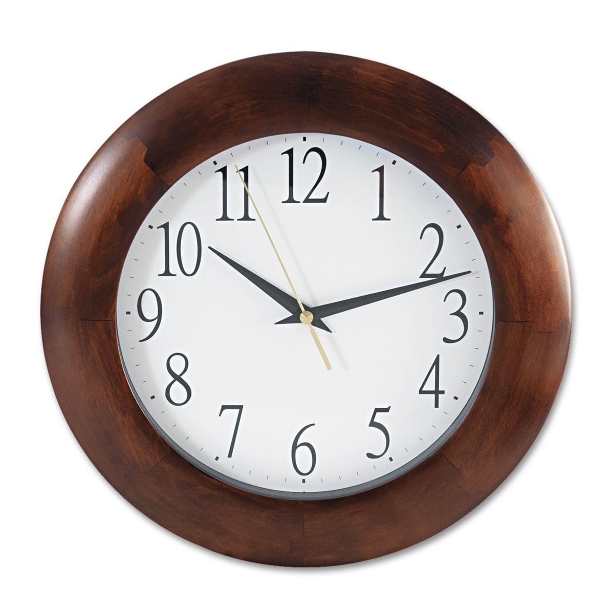 Universal UNV10414 12-3/4 in. Round Wood Clock - Cherry