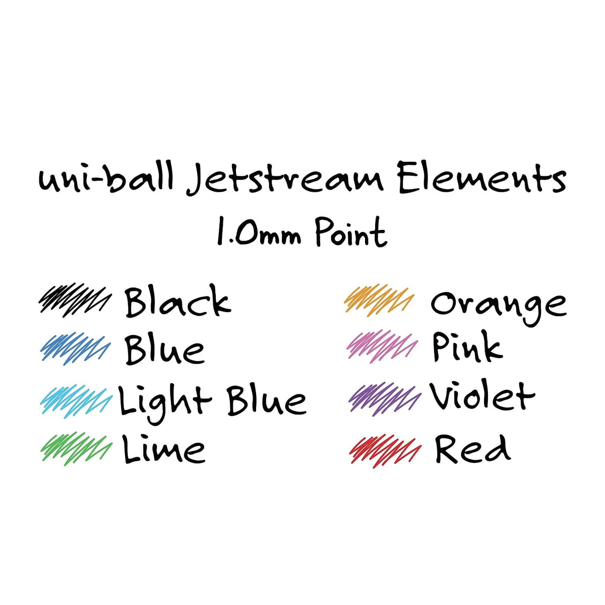 uni-ball Jetstream Elements Ballpoint Pen, Retractable, Medium 1 mm, Assorted Ink and Barrel Colors, 12/Pack