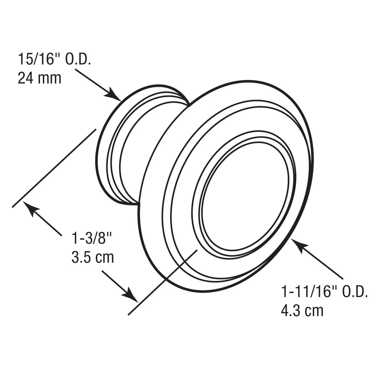 Prime-Line N 75681-3/8 In. Bi-Fold Door Knobs, Matte Black Finish (Single Pack)