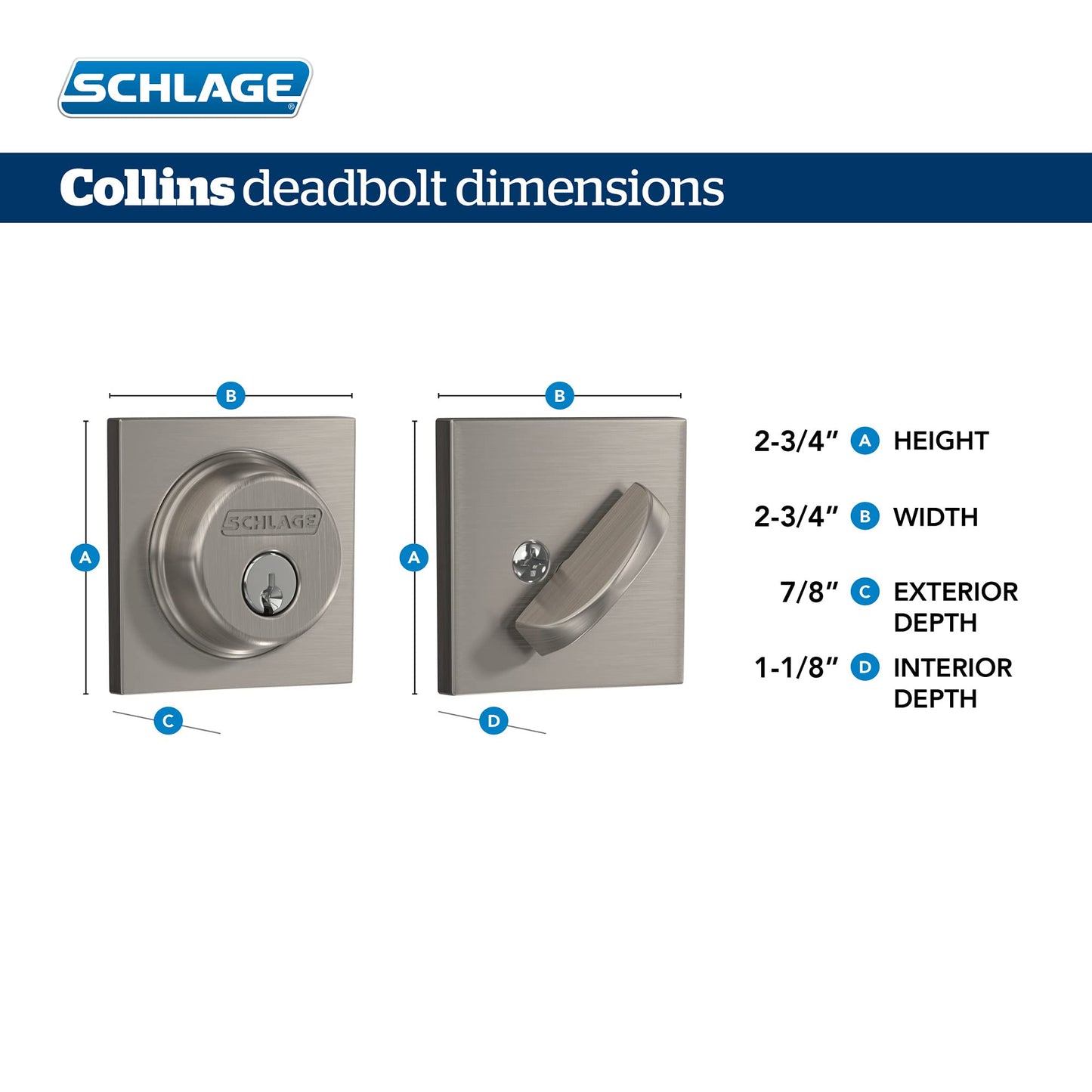 SCHLAGE Lock Company Single Cylinder Deadbolt with Collins Trim, Aged Bronze (B60 N COL 716)