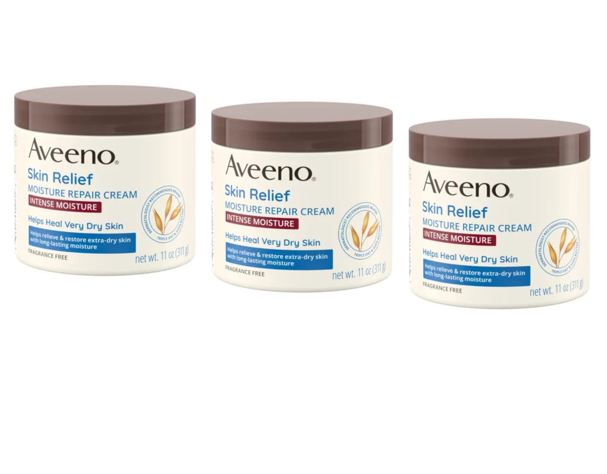 Aveeno Skin Relief Intense Moisture Repair Cream, 3 Pack (11 oz)
