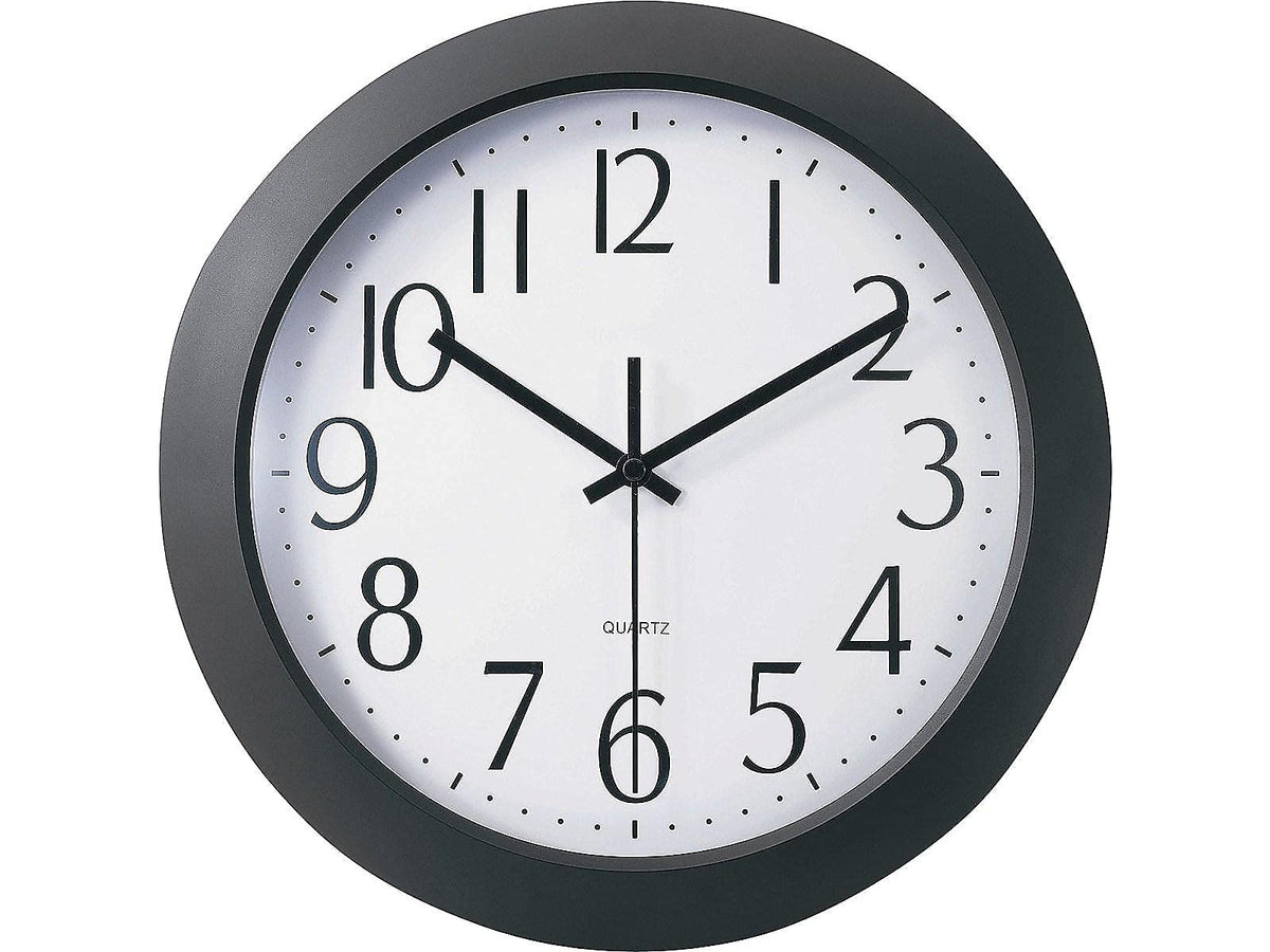 Universal UNV10451 12 in. Diameter Cordless Whisper Quiet Clock - Black
