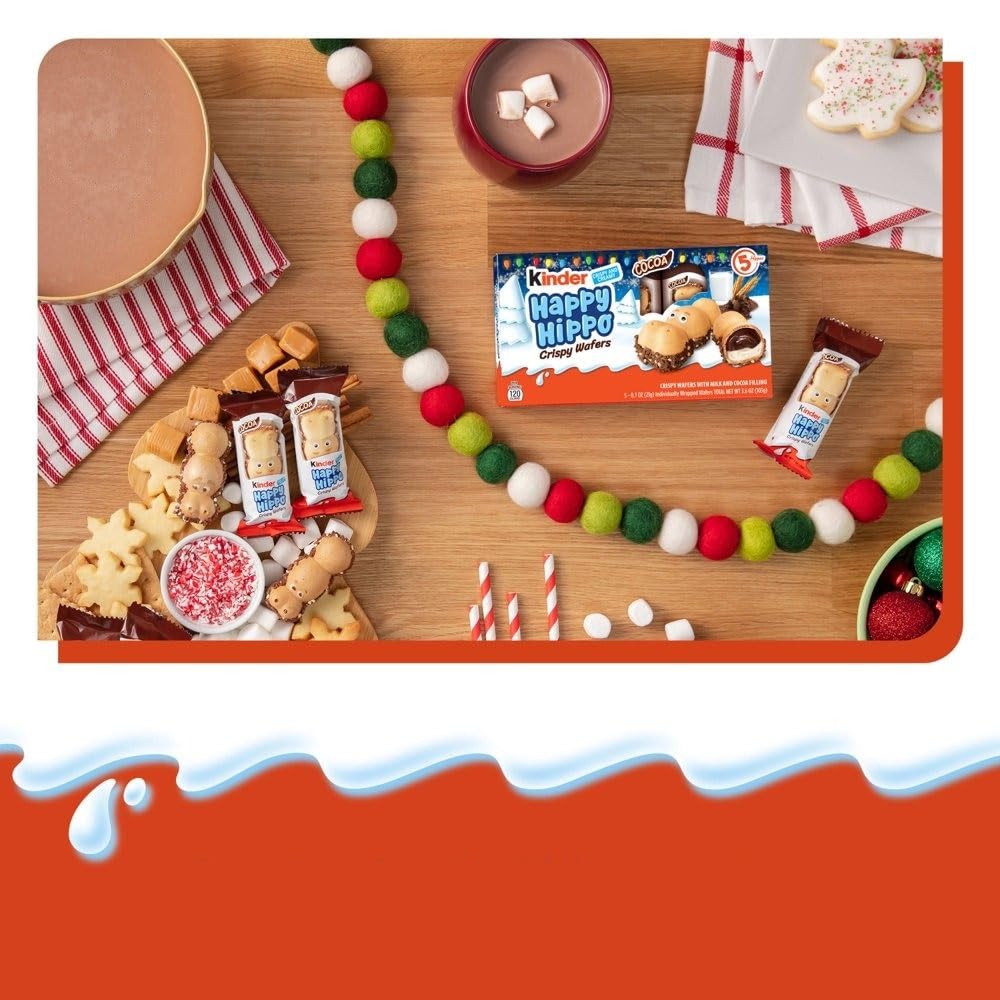 Kinder Happy Hippo Cocoa Biscuits 3.62 oz each (4 Items Per Order)