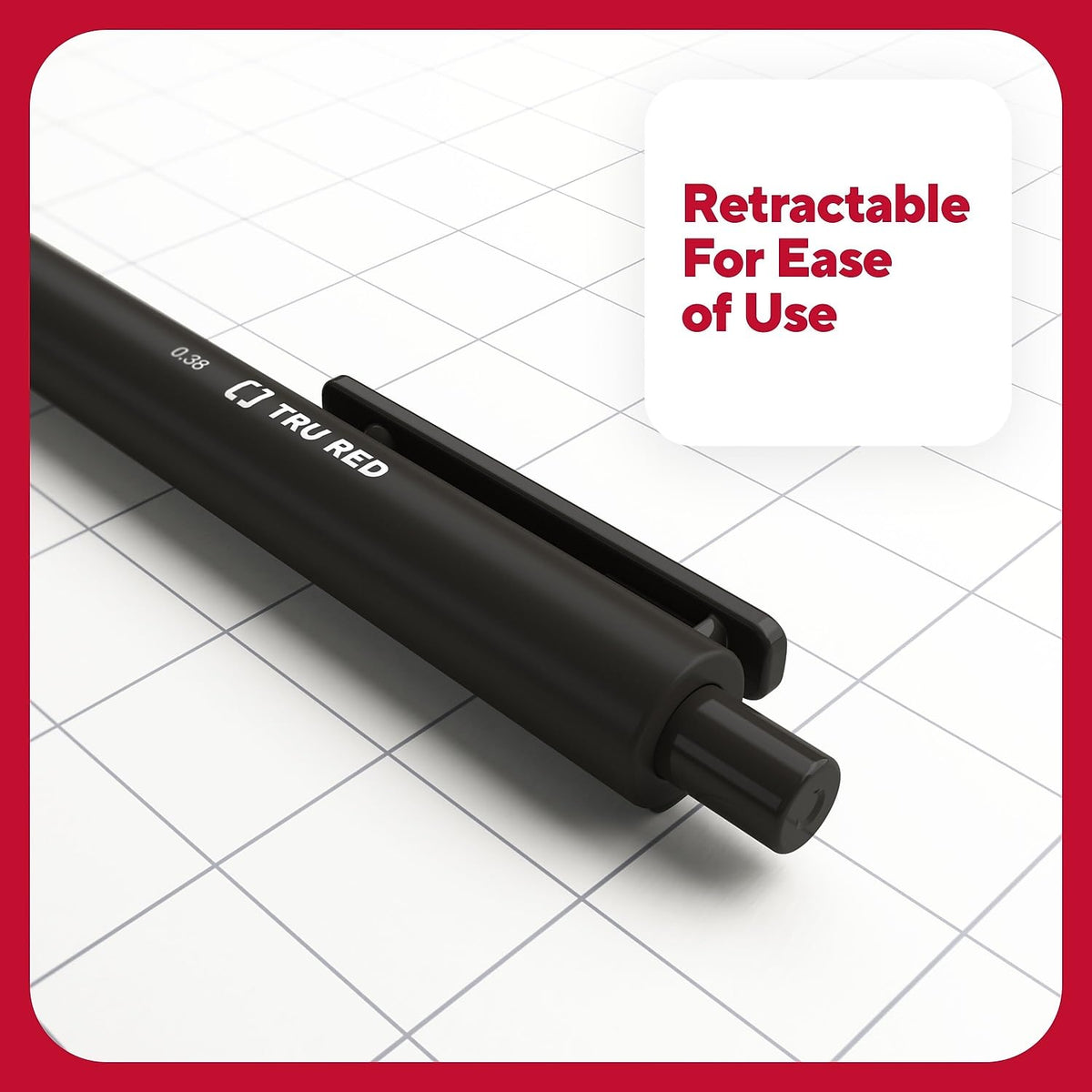TRU RED TR56951 Retractable Quick Dry Gel Pen, Extra Fine Point