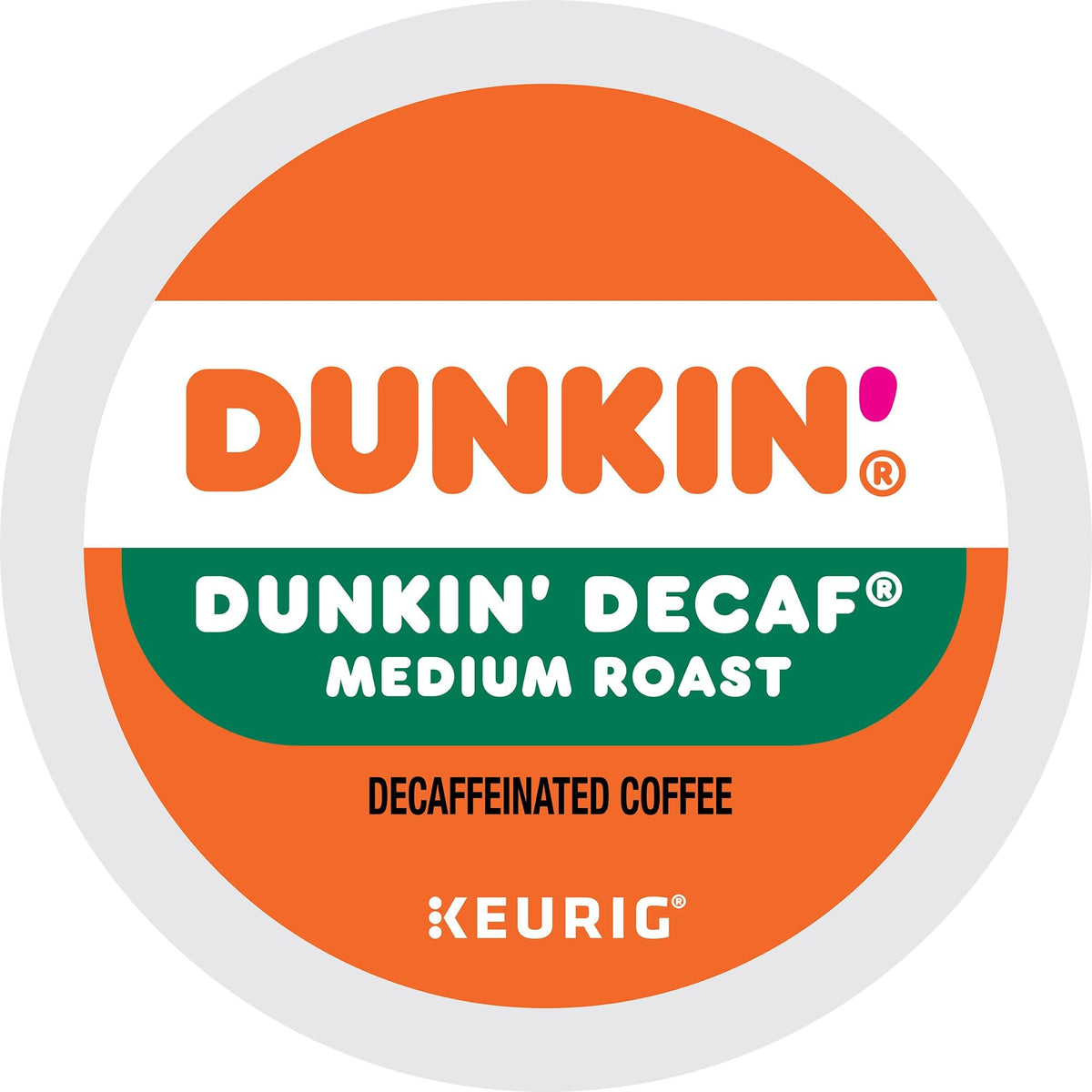 Dunkin' Decaf Medium Roast Coffee, 22 Keurig K-Cup Pods