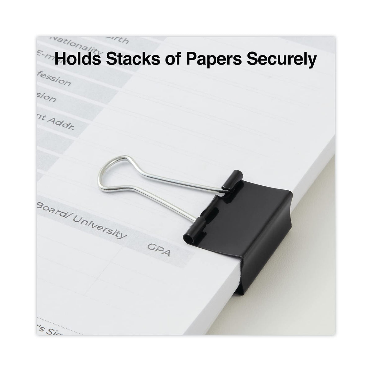 Universal UNV11124 Binder Clips with Storage Tub - Medium, Black/Silver (24/Pack)