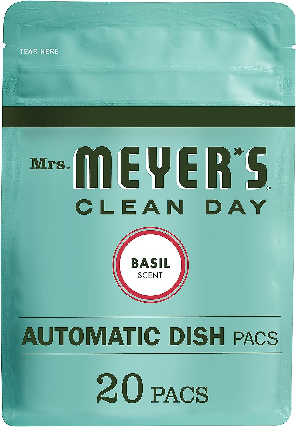 Mrs. Meyer's Auto Dishwashing Packs, Basil, 20 count (Pack of 6)