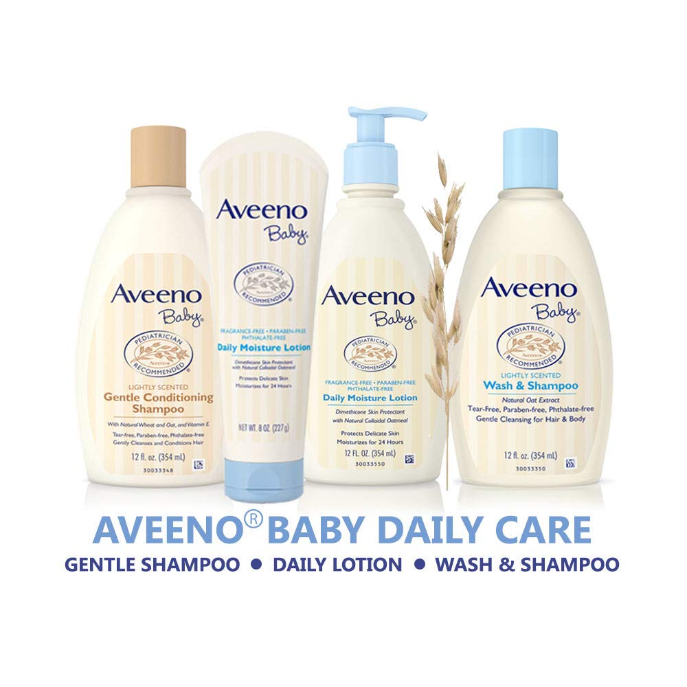 Aveeno Baby Daily Moisture Lotion, Fragrance Free, 12 Ounce