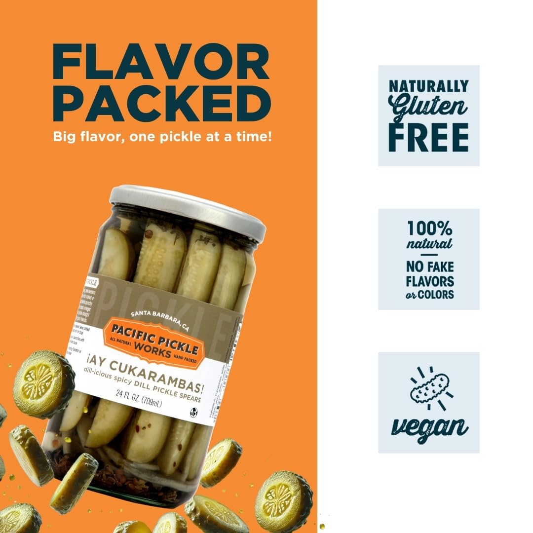 Carriots of Fire - Spicy Pickled Carrot Sticks with Jalapeño - Gourmet Carrots for Snacking - non-GMO, Kosher, Gluten-Free 16 oz (6-pack)
