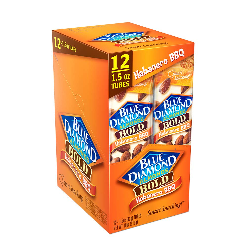 Blue Diamond Almonds, Bold Habanero BBQ, 1.5 Ounce, (Pack of 24)