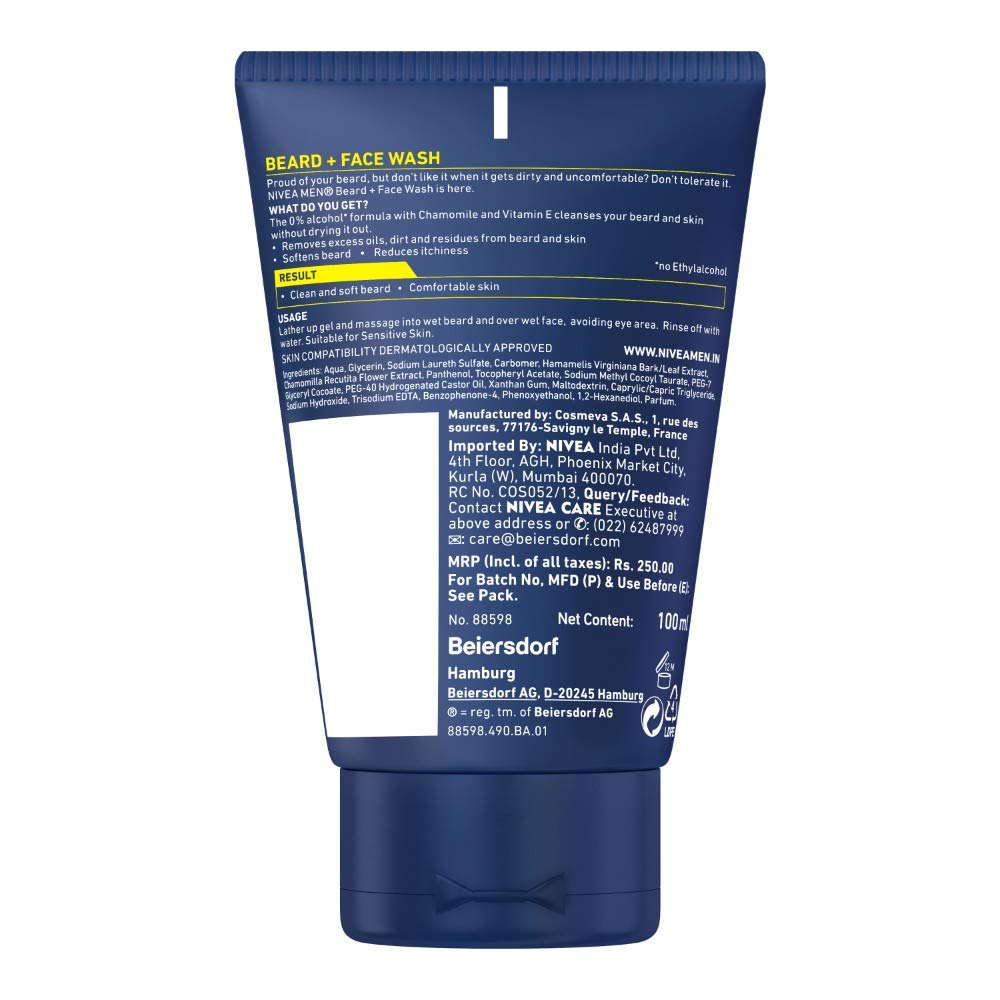 NIVEA Men Beard and Face Wash, 100ml