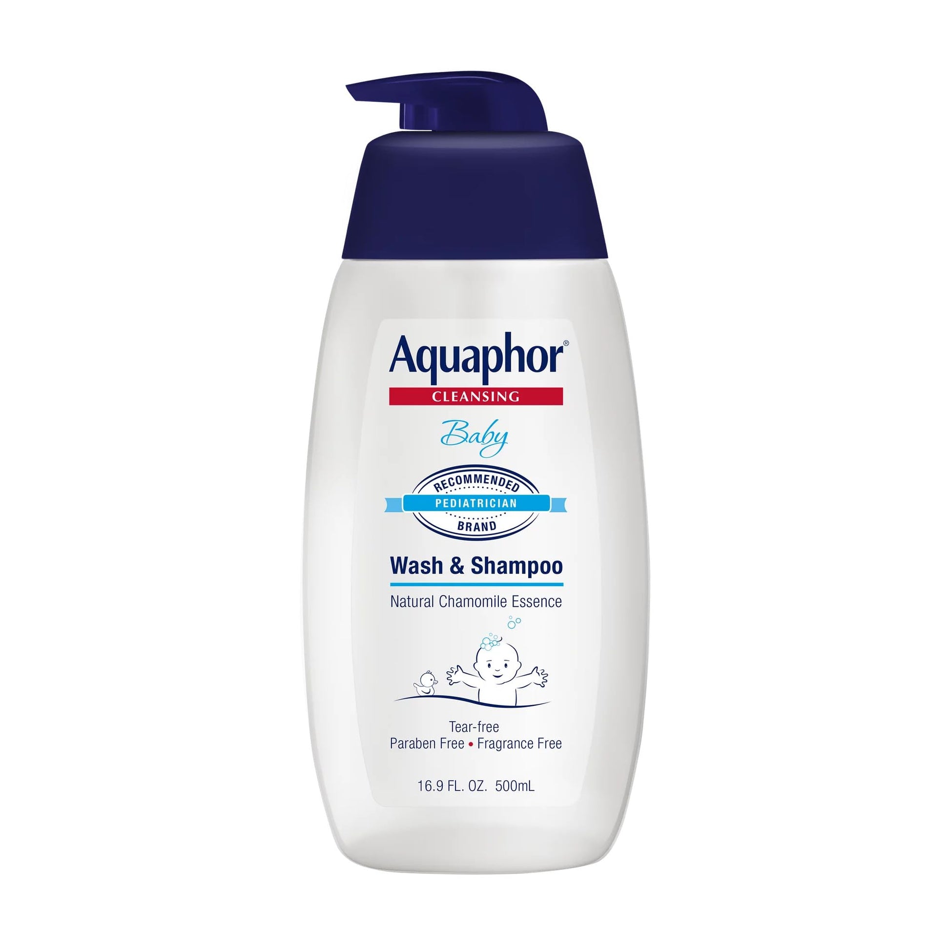 Aquaphor Baby Cleansing Wash And Shampoo 16 Ounce Pump (500ml) (3 Pack)