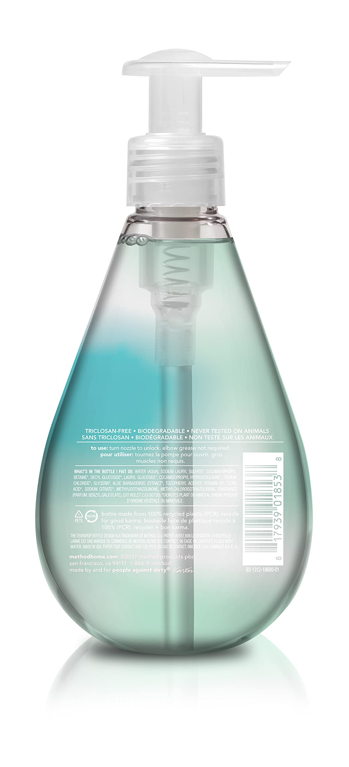Method Gel Hand Wash, Coconut Water, Biodegradable Formula, 12 fl oz (Pack of 3)
