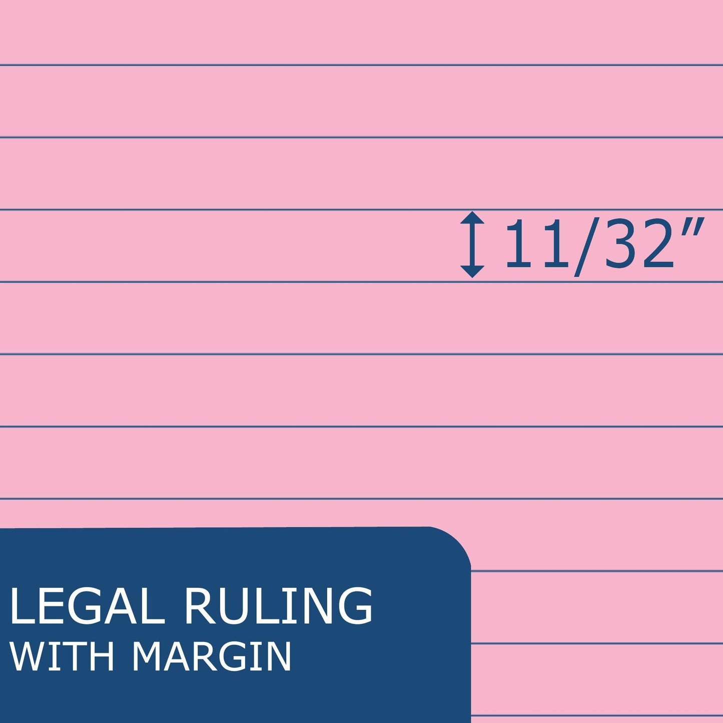 ROARING SPRING Enviroshades Recycled Legal Pads, 50 Sheets, 8.5" x 11.75", Pink, Pack of 3