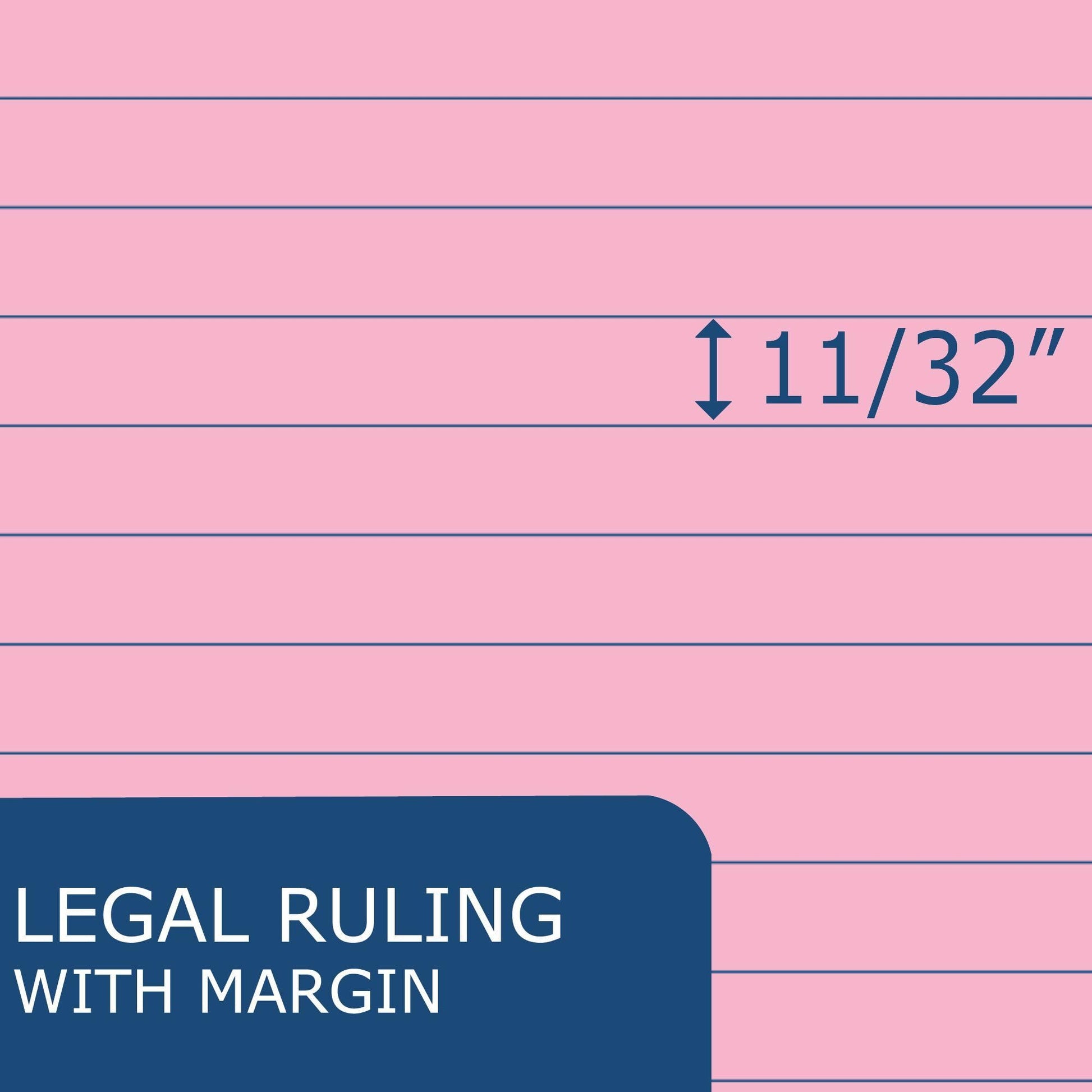 ROARING SPRING Enviroshades Recycled Legal Pads, 50 Sheets, 8.5" x 11.75", Pink, Pack of 3