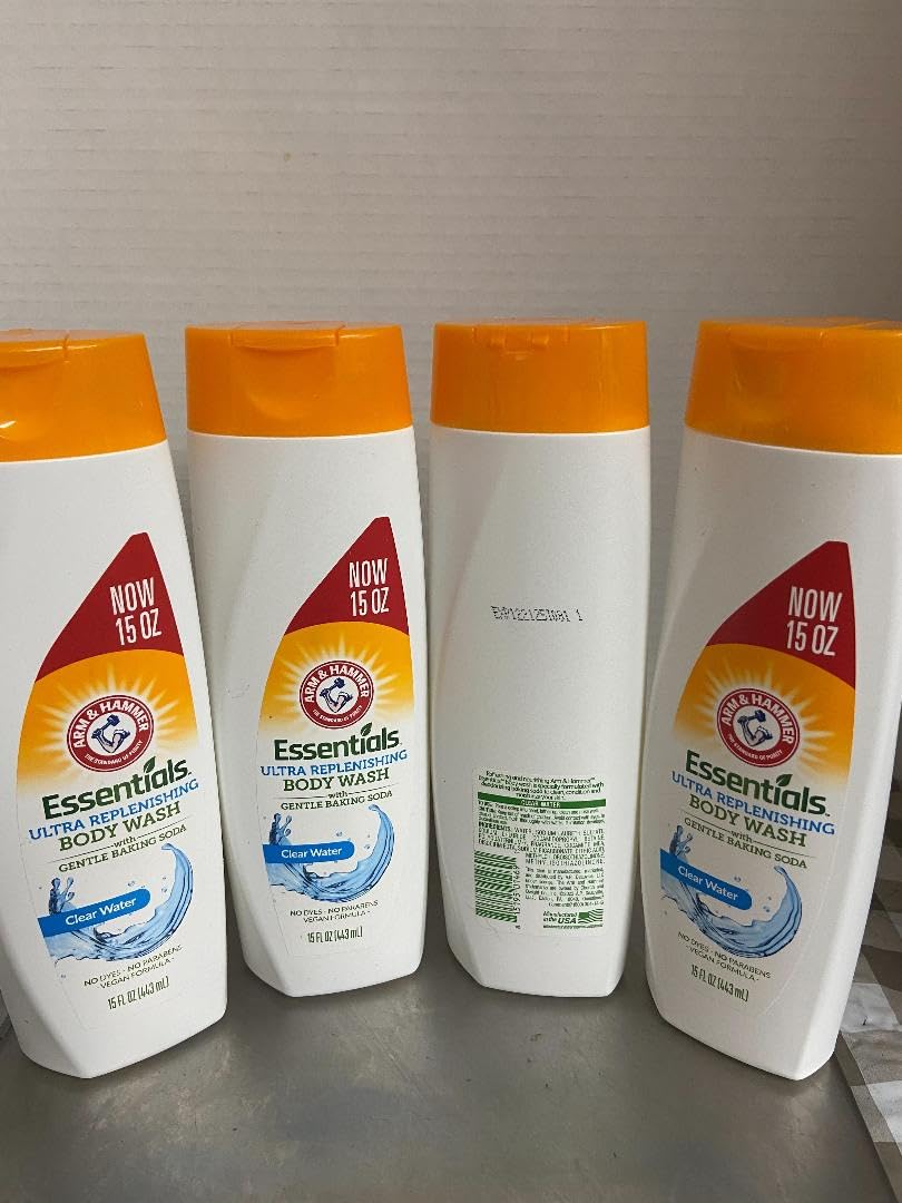 Arm & Hammer Essentials Body Wash Clear Water (4 EA 15 oz)