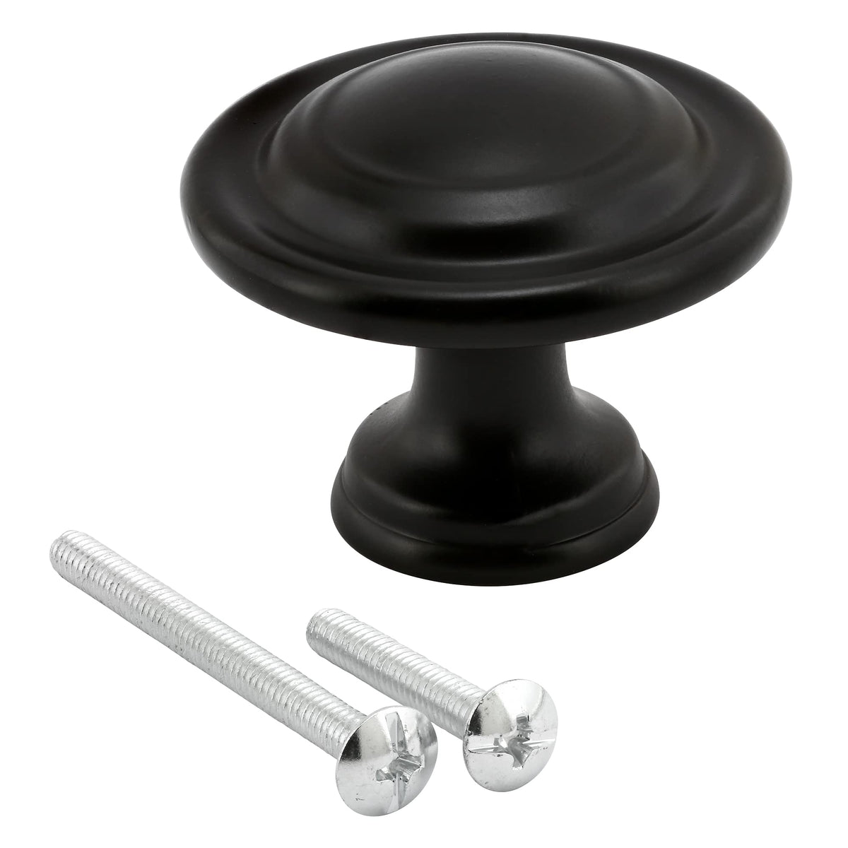 Prime-Line N 75681-3/8 In. Bi-Fold Door Knobs, Matte Black Finish (Single Pack)