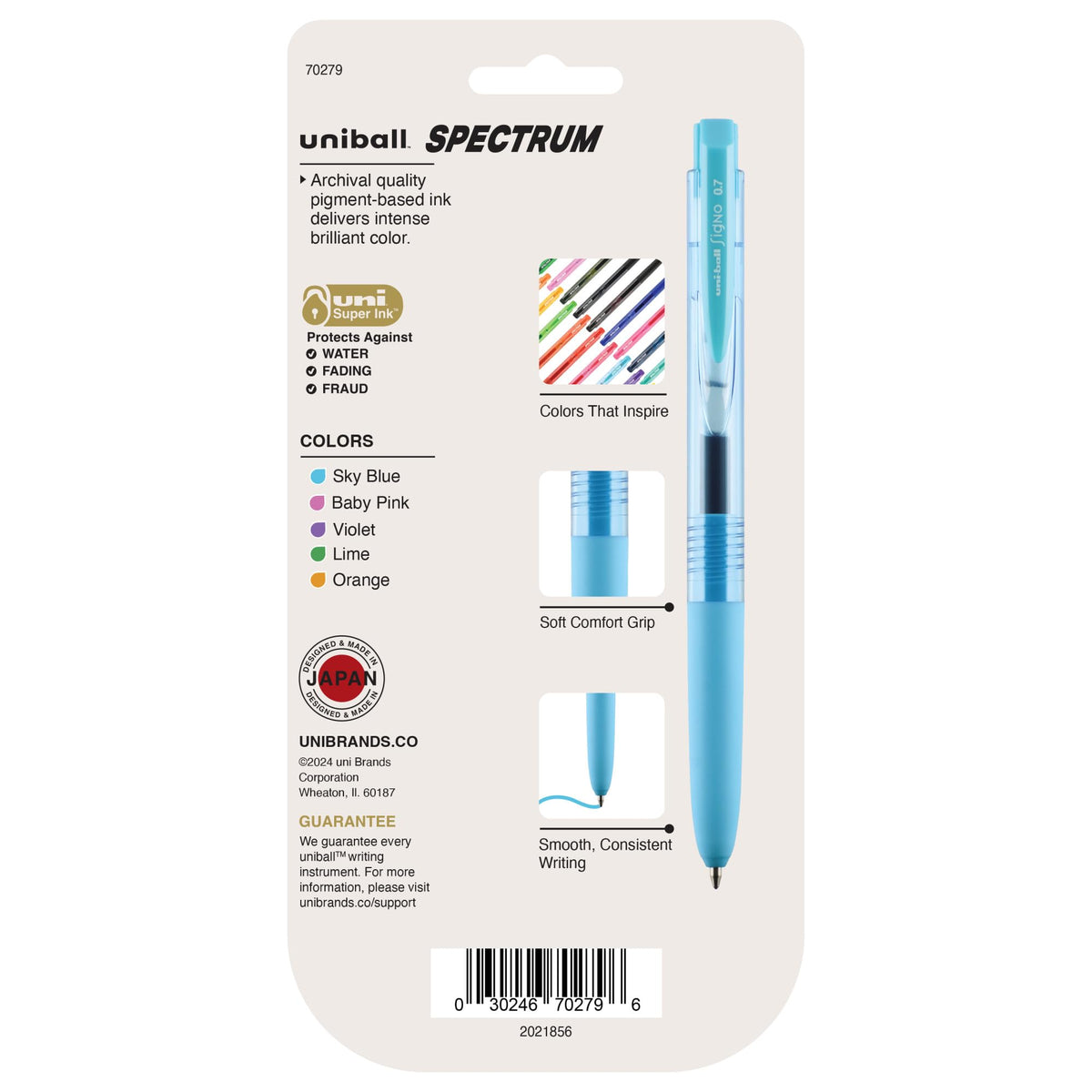 uniball Spectrum Retractable Gel Pens, Medium Point (0.7mm), Assorted Ink, 5 Pack