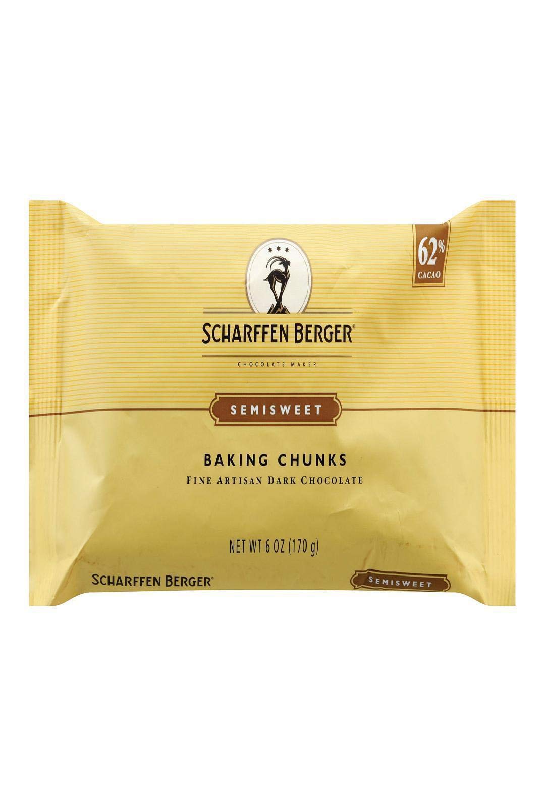 Scharffen Berger Fine Artisan Dark Chocolate Baking Chunks Semisweet - 6 oz