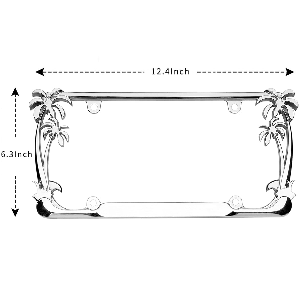 Palm Tree, Beach,Hawaiian,Cute License Plate Frames for Women,Chrome