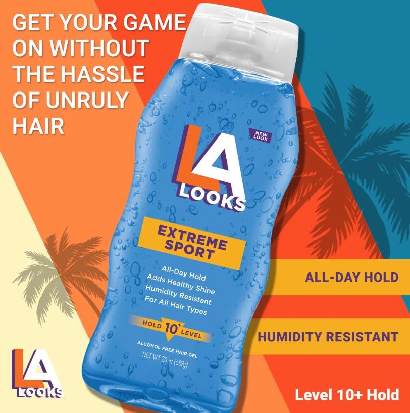 L.A. Looks Sport Xtreme Hold Gel, Hold Level 10+, 20-Ounce