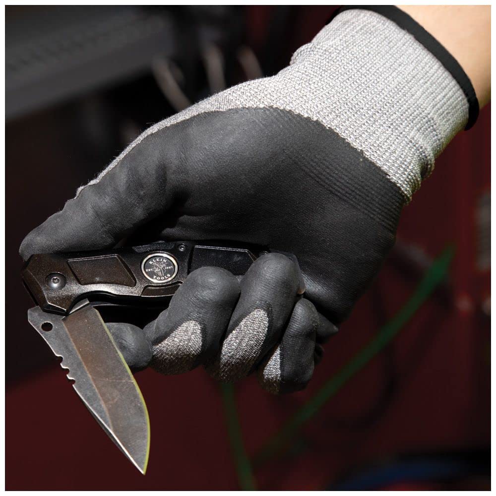 Klein Tools 60197 Work Gloves, Cut-Resistant Gloves ANSI Rated A2, Touchscreen, X-Large, 2-Pair