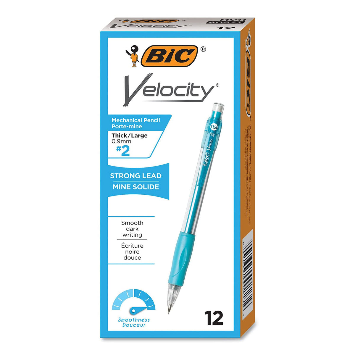BIC MV11BK Velocity Original Mechanical Pencil, .9mm, Turquoise