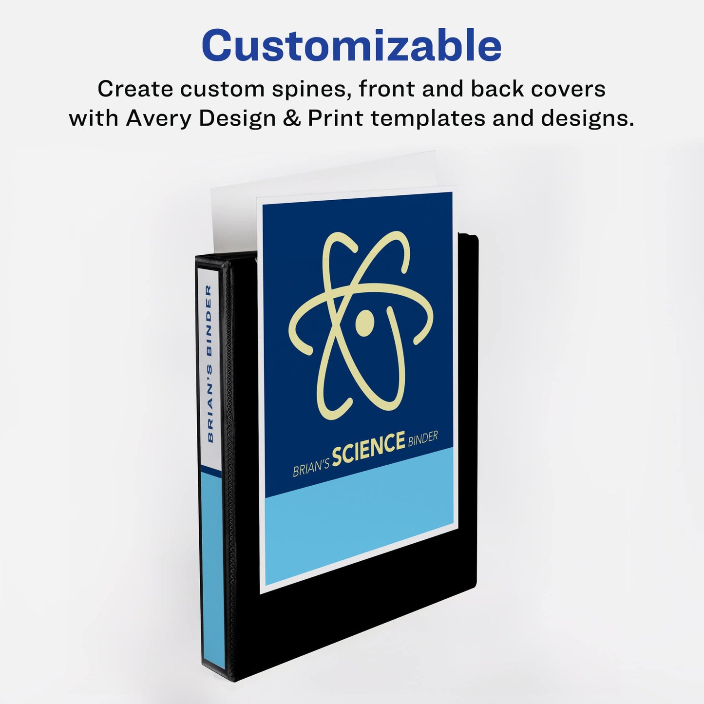 Avery Heavy-Duty View 3 Ring Binder, 1.5" One Touch Slant Rings, Holds 8.5" x 11" Paper, 1 White Binder (05404)